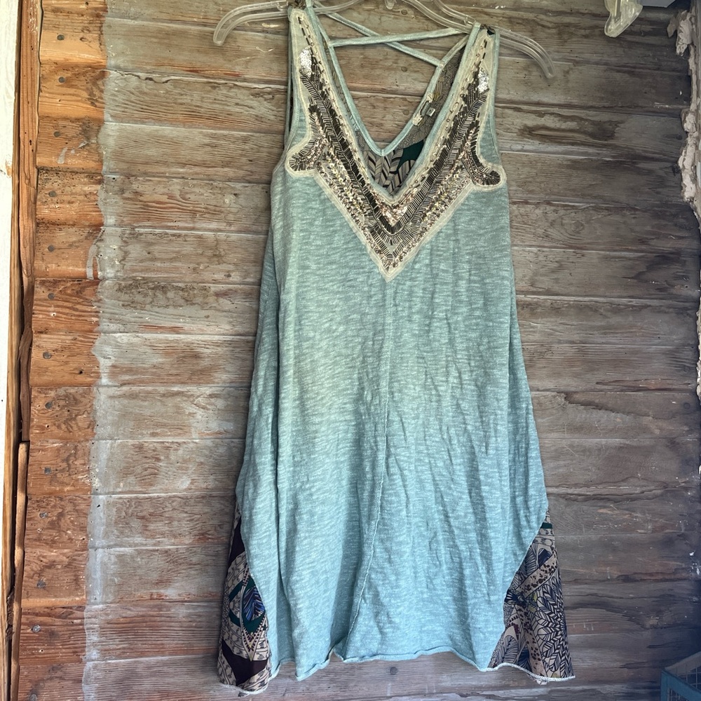 Boho Embellished Sleeveless Dress or top